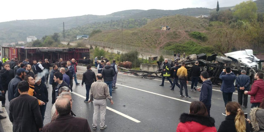 TIR devrildi, TEM Otoyolu ulaşıma kapandı!